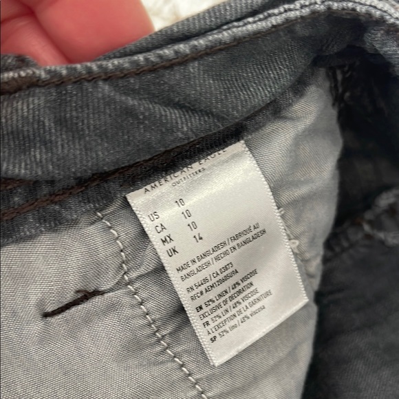 American Eagle Women's Size 10 Linen Black Shorts - Picture 3 of 7